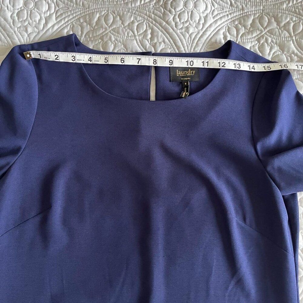 Laundry by Shelli Segal Navy Blue 3/4-sleeve Midi Dress 8 - Picture 12 of 15